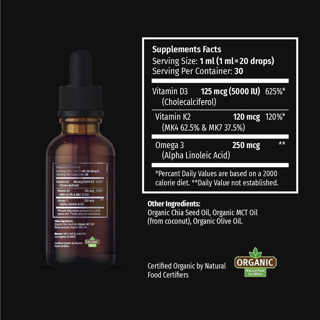 (4 Pack) Vitamin D3 K2 Drops Unflavored & Strawberry Flavor Bundle - Maximum Strength Vitamin D Liquid 5000 IU with MCT Oil Omega 3 - No Fillers, Non-GMO Liquid D3 for Immune Support, 2 Fl Oz Each 5