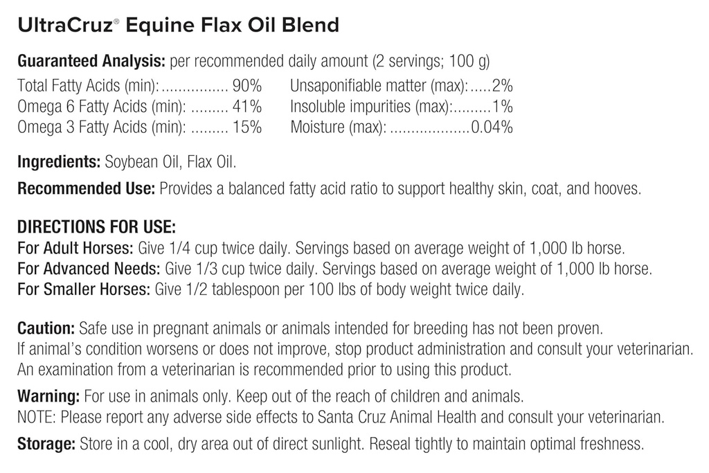 UltraCruz® Equine Flax Oil Blend, 4 x 1 Gallon 4