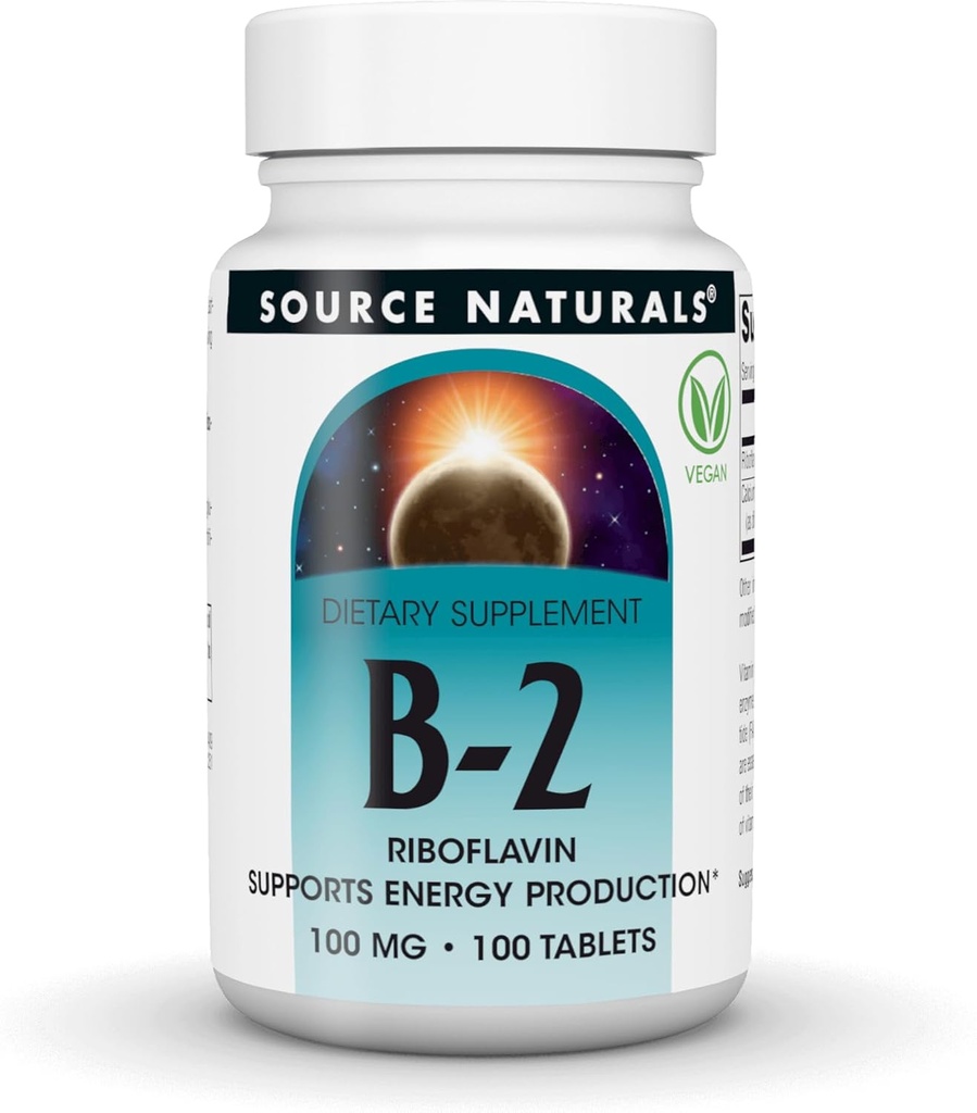Source Naturals Vitamin B-2 Riboflavin 100 mg Supports Energy Production - 100 Tablets 2