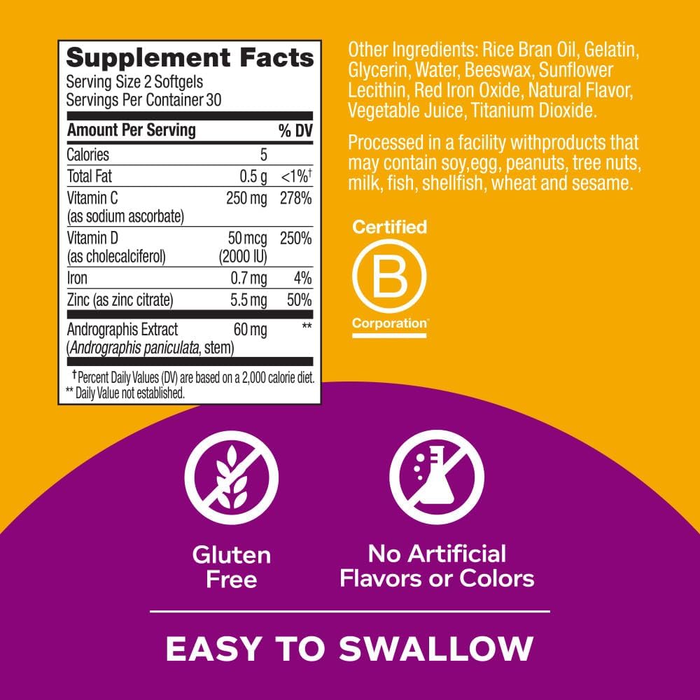 OLLY Ultra Strength Immunity Softgels, Immune and Respiratory Support, Zinc, Vitamin C + D, Supplement, 30 Day Supply - 60 Count 5