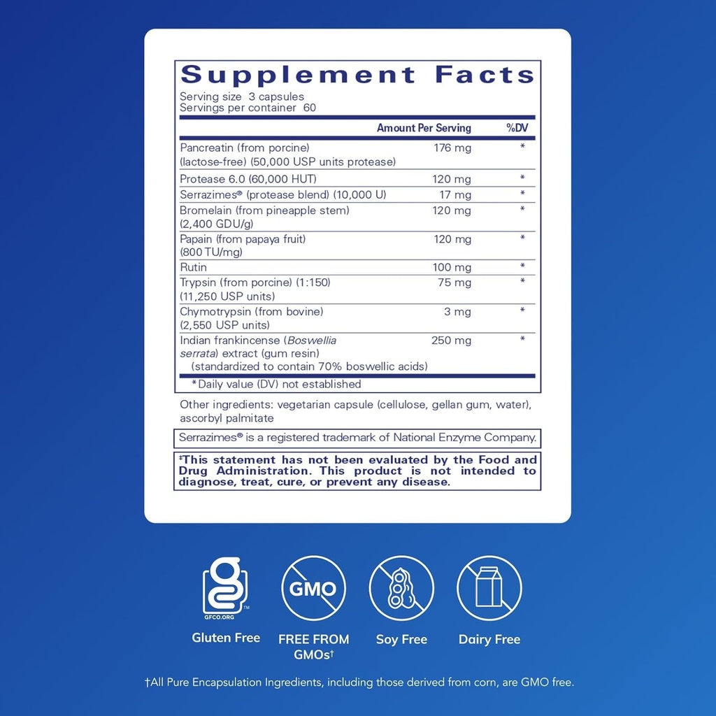 Pure Encapsulations Systemic Enzyme Complex - Supports Muscle Recovery & Joint Health - for Immune Health* - Gluten Free & Non-GMO - 180 Capsules 3