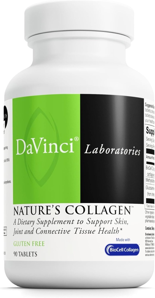 DAVINCI Labs Natures Collagen - BioCell Collagen Supplement with MSM & Glucosamine - Helps to Support Joint Health, Skin Health & Connective Tissues - Gluten-Free - 90 Tablets 2