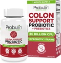 Probulin Colon Support Daily Probiotic + Prebiotic + Support Gut Health, Occasional Gas and Bloating - 20 Billion CFU - 12 Strains, 30 Vegan Capsules 2