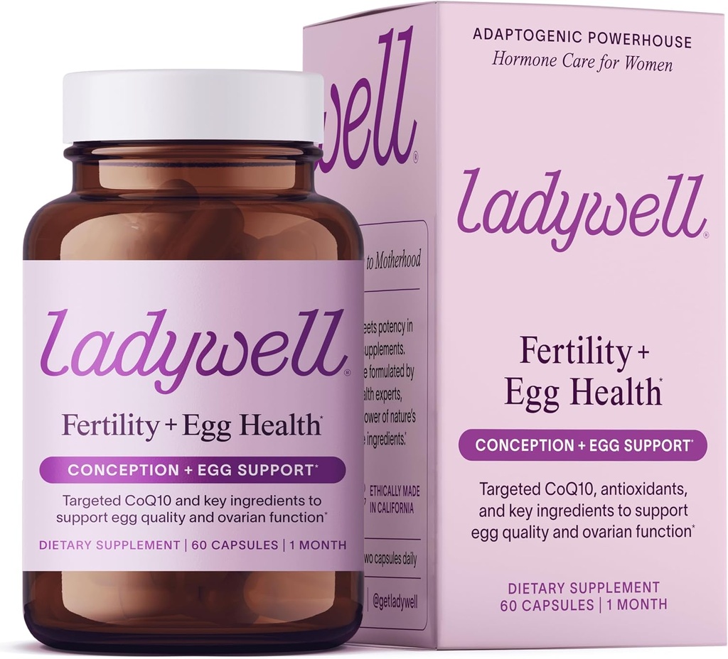 Ladywell Fertility + Egg Health | Fertility Support | Ovarian Health, Egg Quality, Ovulation & Conception Wellness Support | CoQ10, Folate + Key Ingredients | Science-Backed Women’s Supplement, 60 Ct 2
