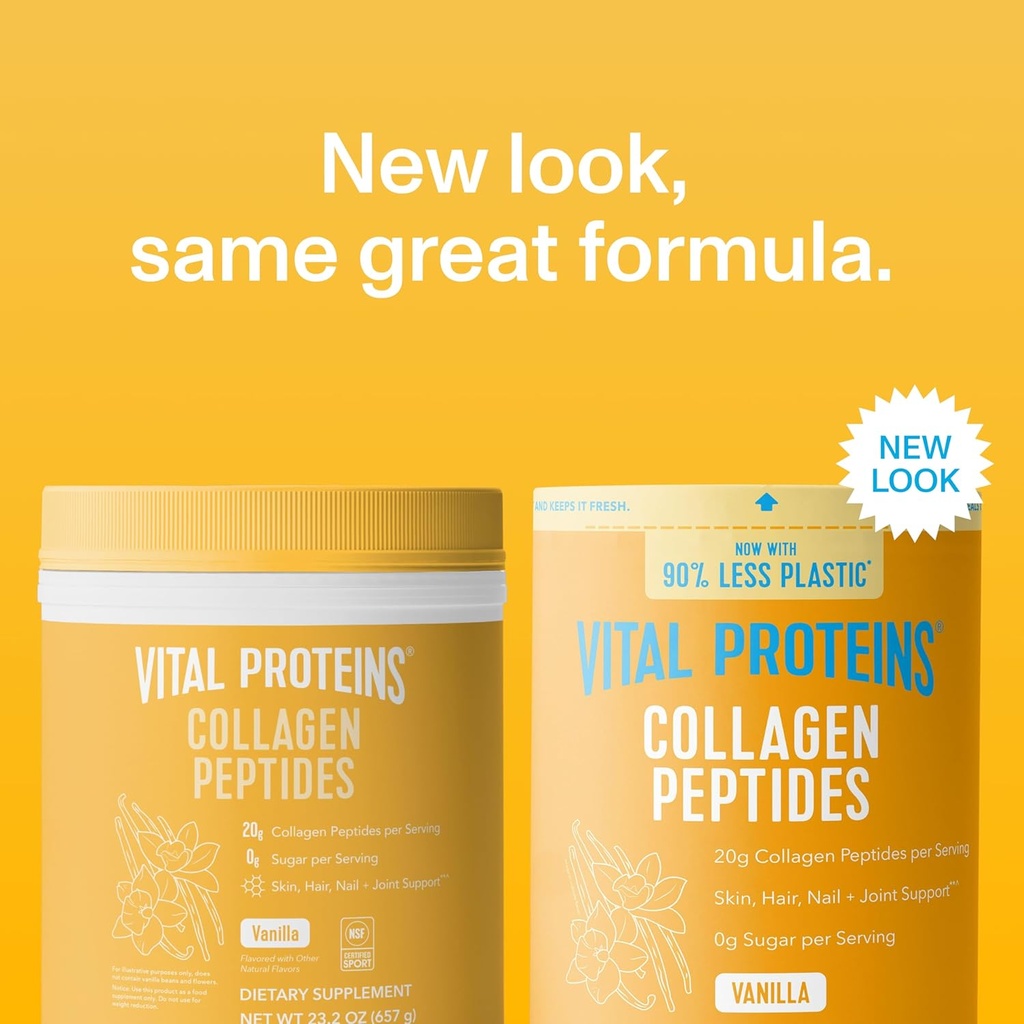 Vital Proteins Collagen Peptides Powder - Grass Fed Collagen Peptides for Hair, Nail, Skin, Bone & Joint Health, Vanilla, 23.2 Ounces 4