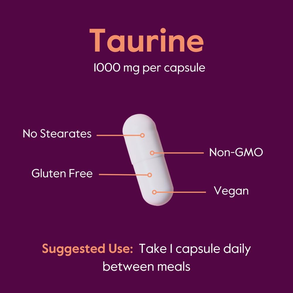 BESTVITE Taurine 1000mg (120 Vegetarian Capsules) - No Stearates - No Fillers - No Flow Agents - Vegan - Non GMO - Gluten Free 6