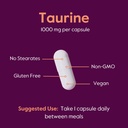 BESTVITE Taurine 1000mg (120 Vegetarian Capsules) - No Stearates - No Fillers - No Flow Agents - Vegan - Non GMO - Gluten Free 6