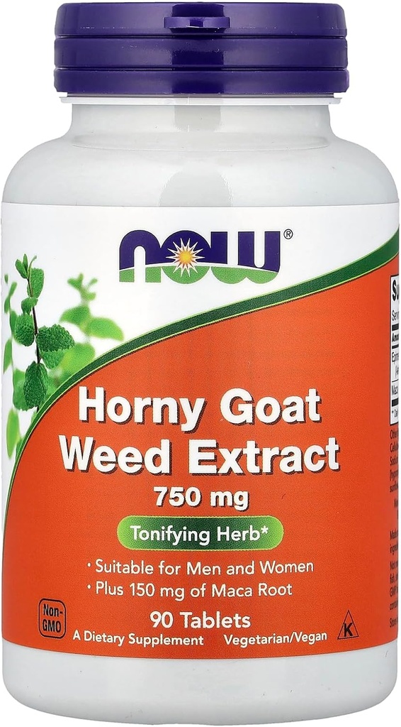NOW Foods Horny Goat Weed 750 Mg 90-Tablets 2
