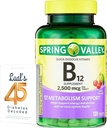 Spring Valley Vitamin B12 Quick-Dissolve Tablets Dietary Supplement | Vitamin B12 2500 mcg | B Vitamins | Vitamin B12 Complex for Women and Men | 120 Tablets Bundle with Lual's 45 Diabetes Decoded 2