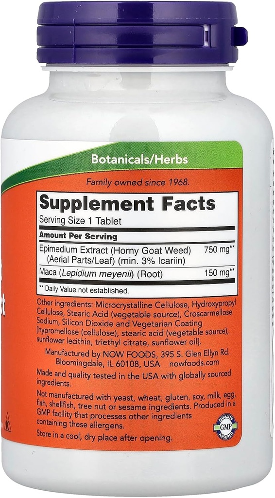 NOW Foods Horny Goat Weed 750 Mg 90-Tablets 3