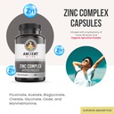 Zinc Complex Capsules with Enhanced Absorption, Antioxidant & Immune Support Supplement, Zinc Supplement for Men & Women by Ancient Bliss (60 Capsules) 3
