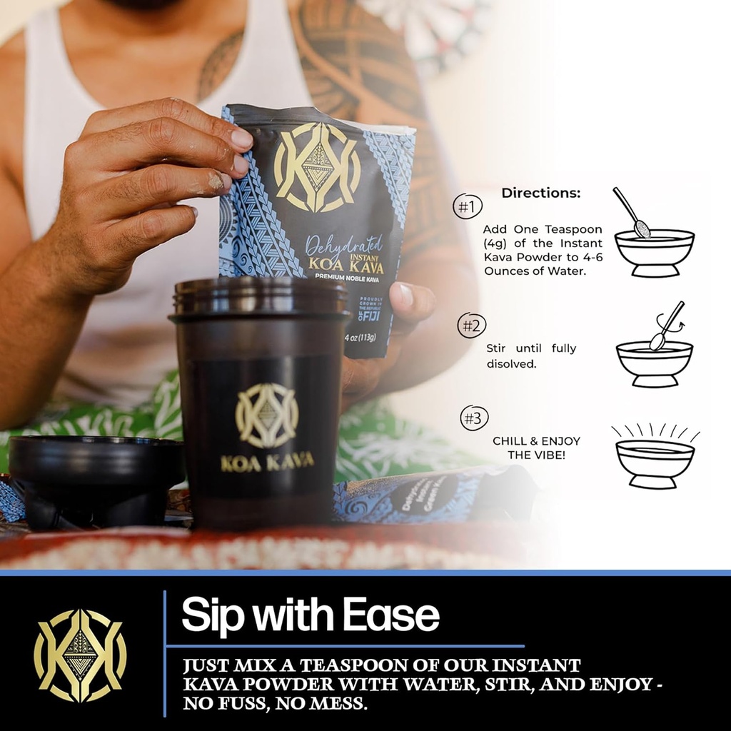 Dehydrated Instant Kava - 100% Dehydrated Instant Green Fijian Kava Root Powder, 4 oz (113g) 4