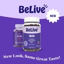 BeLive Iron Gummies - Multivitamin Iron Supplement with Vitamin C, A, B & Zinc, Supports Blood Oxygen, Vegan Supplements for Women, Men & Kids for Growth and Development - Grape Flavor | 3-Pack 6
