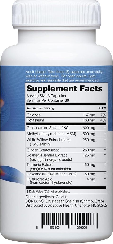 Instaflex Joint Support Supplement - Clinically Studied Joint Relief Blend of Glucosamine, MSM, White Willow, Turmeric, Ginger, Cayenne, Hyaluronic Acid - 180 Capsules 3
