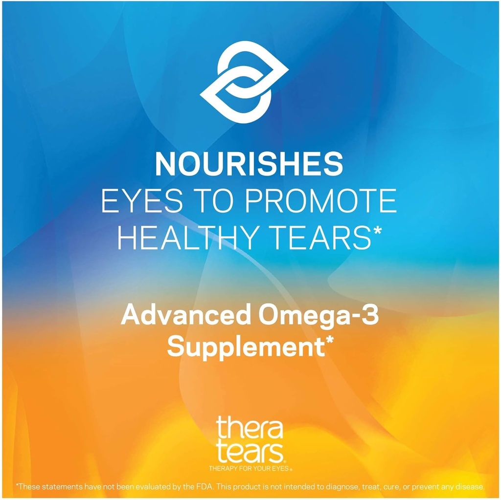 TheraTears 1200mg Omega 3 Supplement for Eye Nutrition, Organic Flaxseed Triglyceride Fish Oil & Dry Eye Therapy Lubricating Eye Drops for Dry Eyes, Preservative Free Eye Drops 4