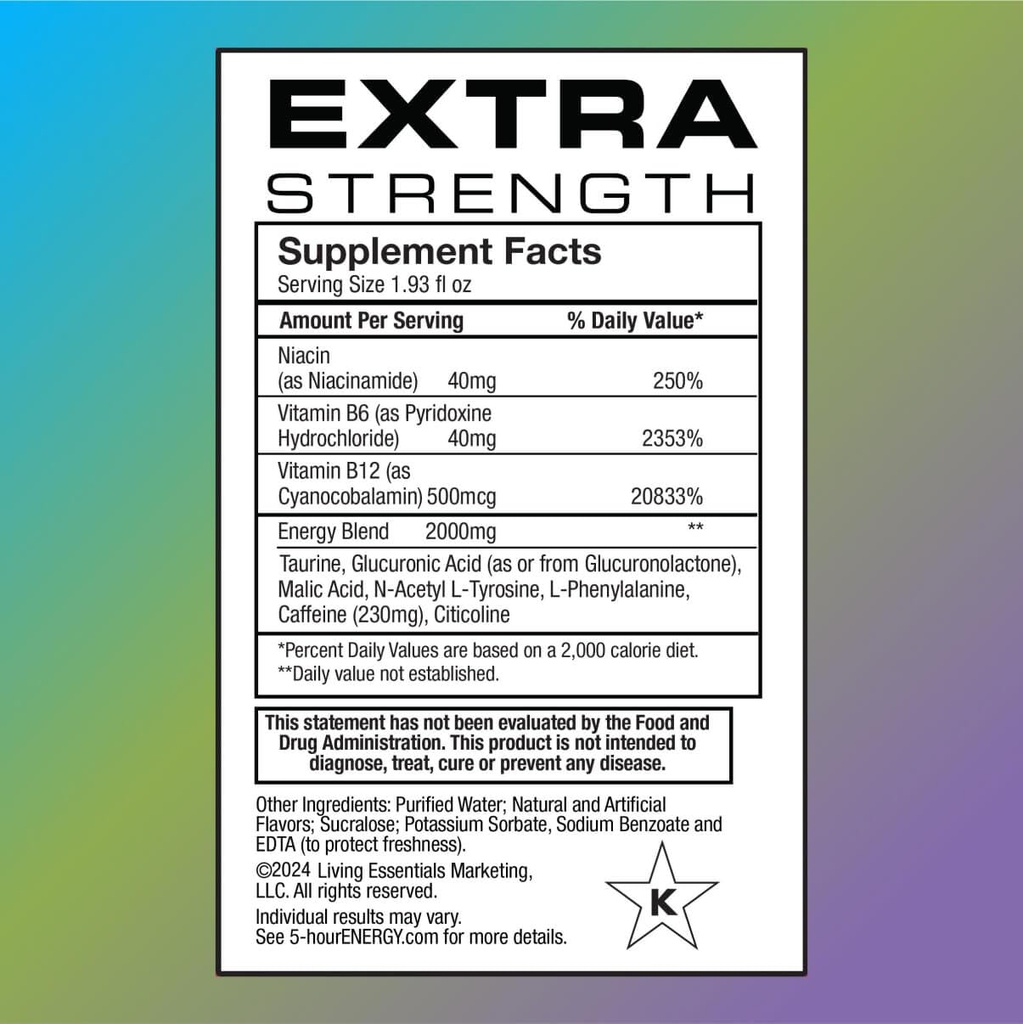 5-Hour Energy Extra Strength Shots Variety Pack, 18 Count (1.93 fl oz) - Extra Strength Tropical Burst, Hawaiian Breeze, Watermelon Flavors 4