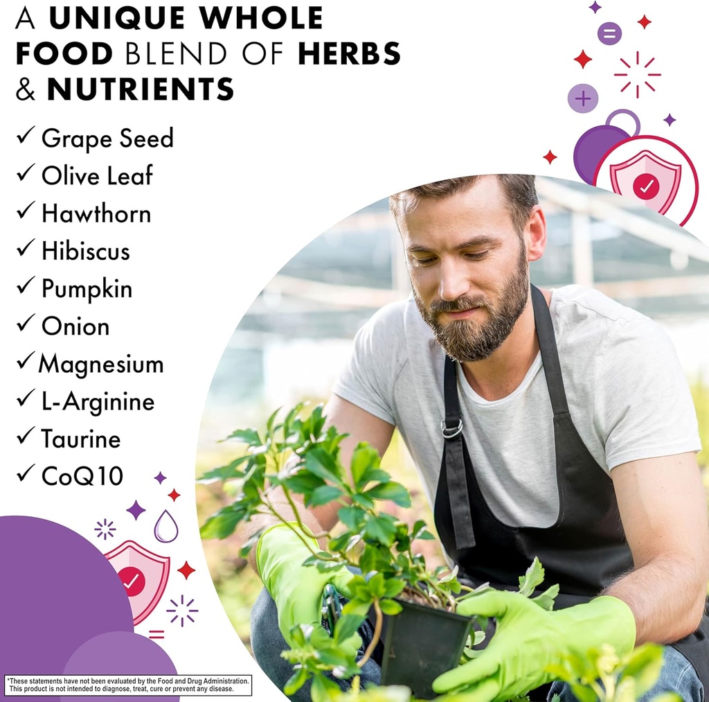 Bluebonnet Nutrition Blood Pressure Support, Vascular Health*, Non-GMO, Vegan, Gluten-Free, Soy-Free, Dairy-Free- 60 Vegetable Capsules, 30 Servings 5