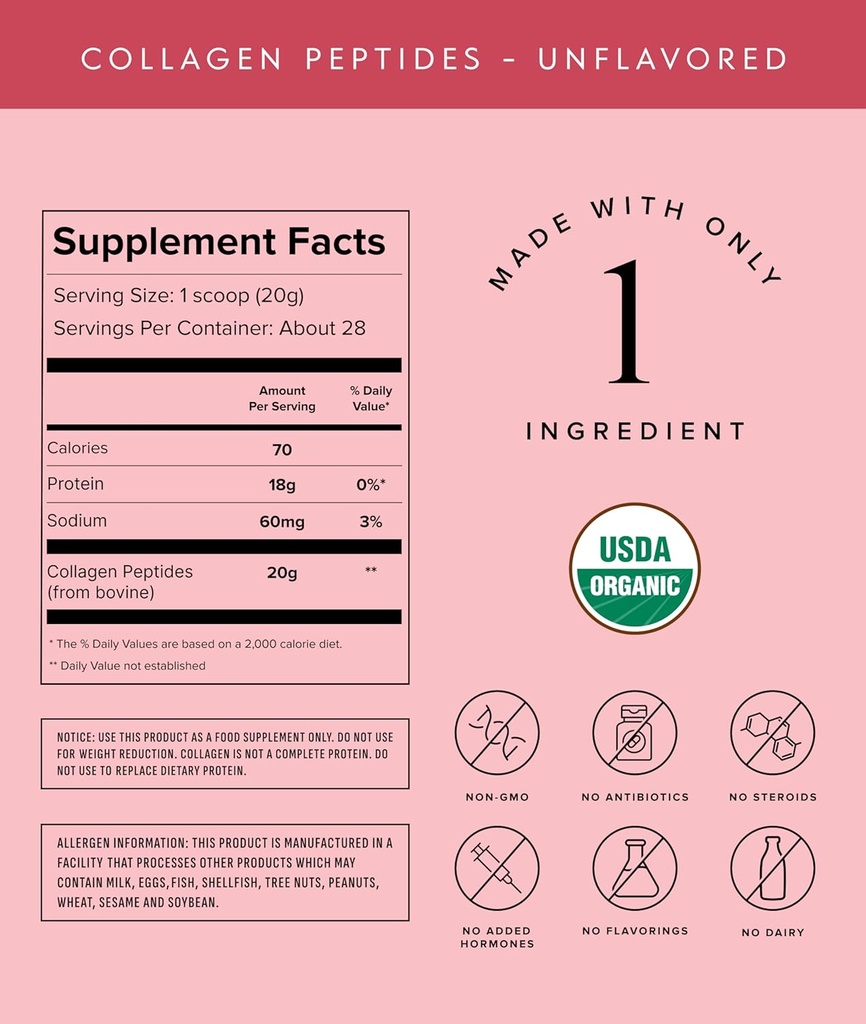 Truvani Hydrolyzed Collagen Peptides | Unflavored | 28 Servings | 20g Grass-Fed Collagen Protein Powder | Promotes Hair, Skin, and Nail Health | Dairy & Gluten Free | Women & Men | Package May Vary 3