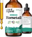 Wild & Organic Horsetail Herb Tincture - Hair Skin and Nails Support - Liquid Horsetail Supplement - Vegan, Sugar & Alcohol-Free Leaf Extract Drops - 4 fl oz 2