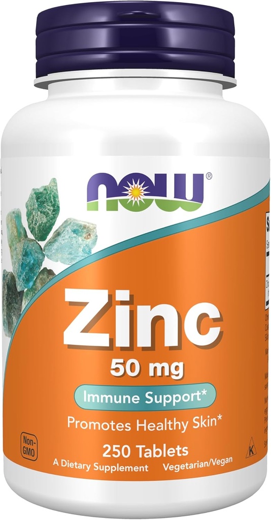 NOW Foods Supplements, Zinc (Zinc Gluconate) 50 mg, Supports Enzyme Functions*, Immune Support*, 250 Tablets 2