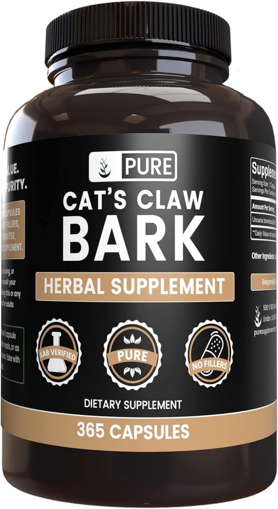 Pure Original Ingredients Cat's Claw Bark (365 Capsules) No Magnesium Or Rice Fillers, Always Pure, Lab Verified 2