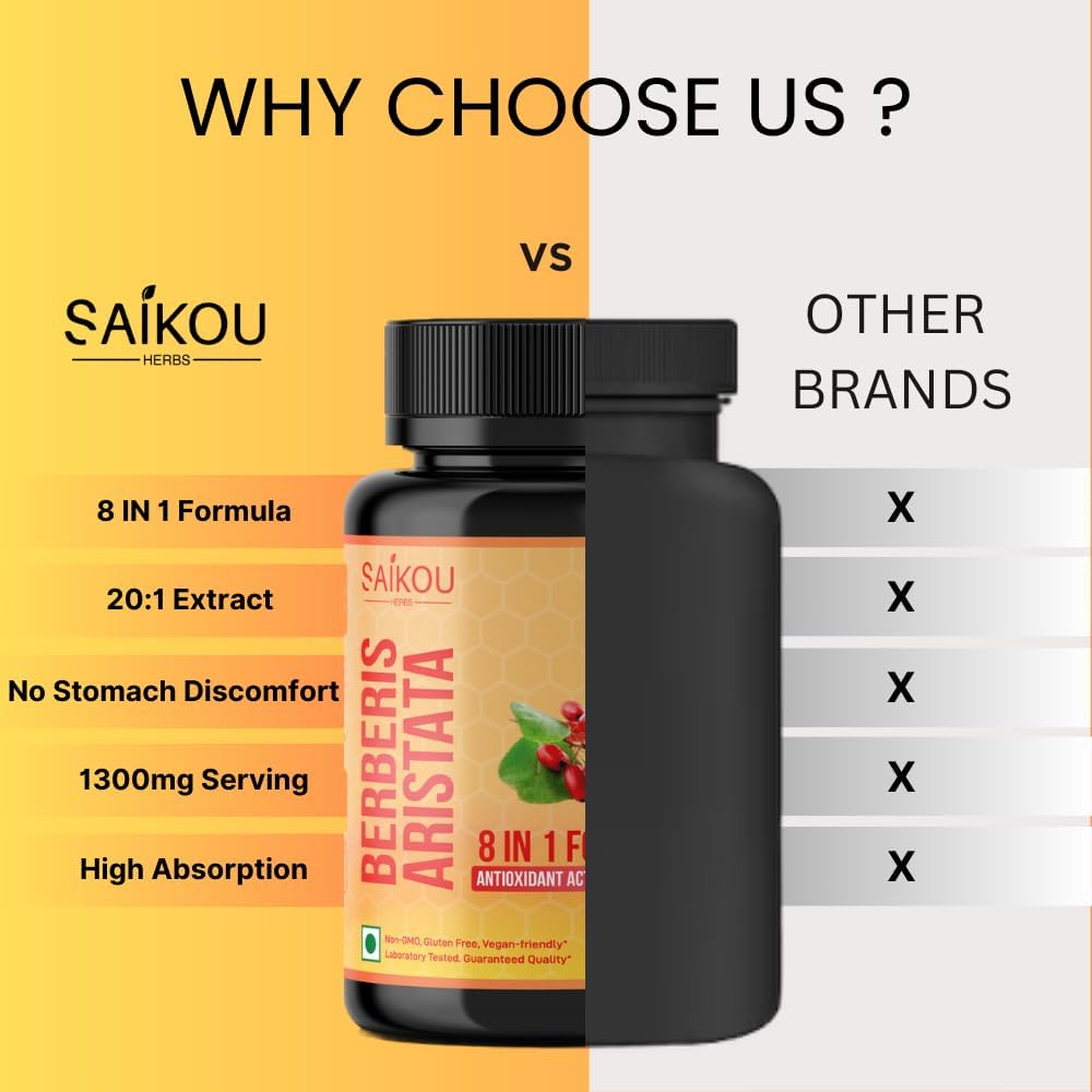 Berberine HCL Extract 1300mg with Milk Thistle, Ceylon Cinnamon, Gymnema Sylvestre & Turmeric - 60 Capsules 4