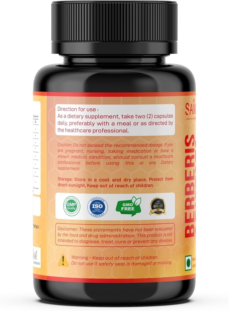 Berberine HCL Extract 1300mg with Milk Thistle, Ceylon Cinnamon, Gymnema Sylvestre & Turmeric - 60 Capsules 6