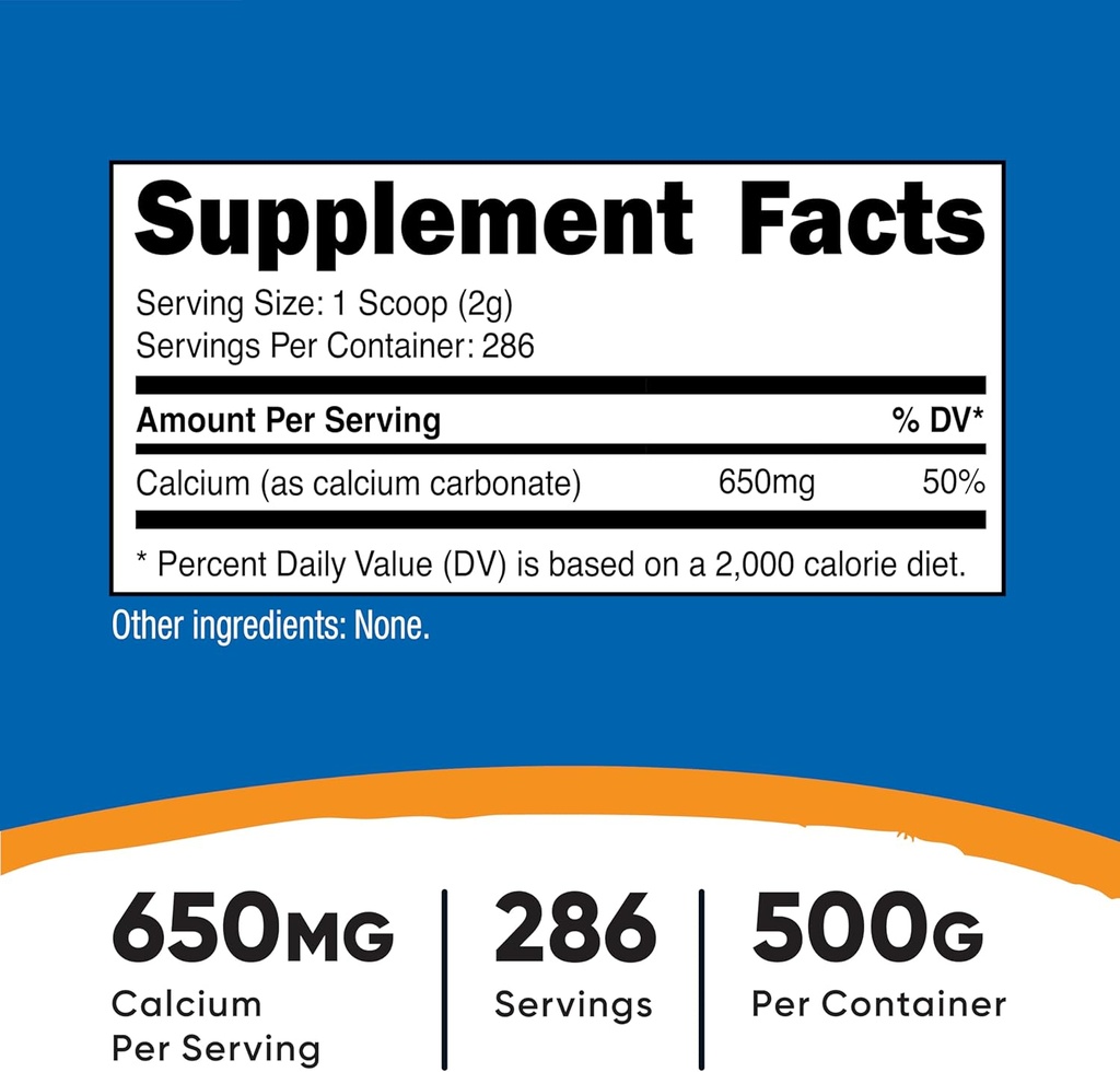 Nutricost Calcium Carbonate Powder 500 Grams 3