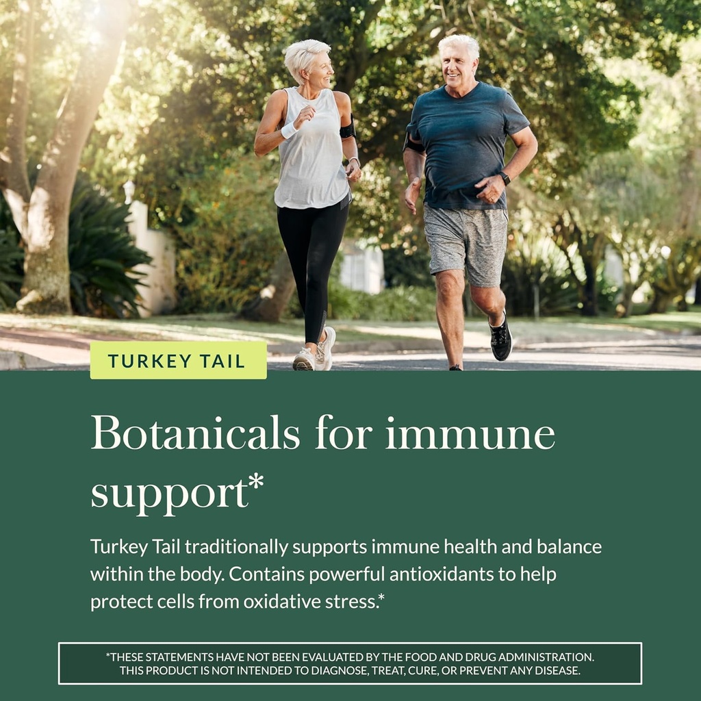 Gaia Herbs Turkey Tail Mushroom - Immune Support Supplement to Help Maintain Liver Health - with Organic Turkey Tail Mushroom Fruiting Body Extract - 120 Vegan Capsules 6