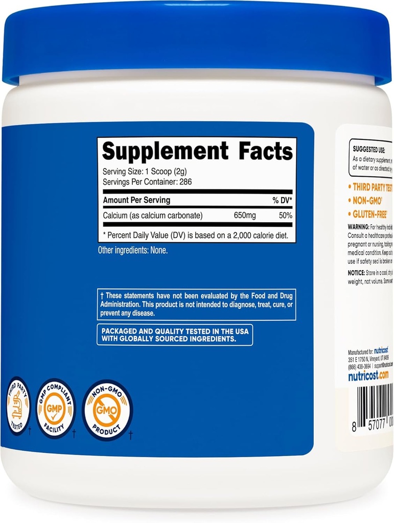 Nutricost Calcium Carbonate Powder 500 Grams 6