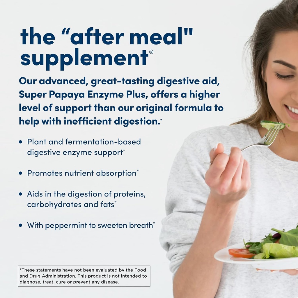 American Health Super Papaya Enzyme Plus - 180 Chewable Tablets - The After-Meal Supplement - Non-GMO - 60 Servings 4