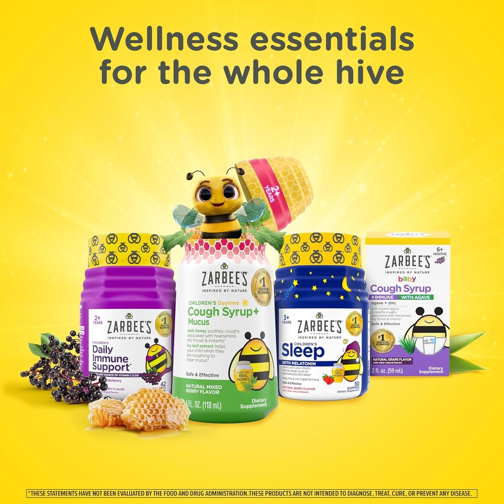 Zarbee''s Liquid Daily Immune Support, High Concentrate Liquid, with Real Elderberry Vitamin C & Zinc, Black Elderberry Flavor, For Daytime Use, 8 Fl Oz, brand is Zarbee''s 6