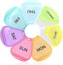 Weekly Pill Organizer 7 Day, Large Daily Pill Cases, Pill Box, Pill Holder, Pill Dispenser, Travel Pill Organizer for Vitamins, Fish Oils, Supplements (Colorful) 2