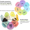 Weekly Pill Organizer 7 Day, Large Daily Pill Cases, Pill Box, Pill Holder, Pill Dispenser, Travel Pill Organizer for Vitamins, Fish Oils, Supplements (Colorful) 5