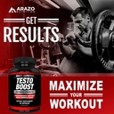 Arazo Nutrition TestoBoost Test Booster Supplement - Potent & Natural Herbal Pills - Boost Muscle Growth - Tribulus, Epimedium, Hawthorn, Zinc, Minerals 6