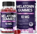 Melatonin Gummies 10mg for Adults (180 Count) - Quick Dissolve Melatonin Gummies - Gummy for Adults Contains 10mg - High Potency - Mixed Berry Flavor - Non-GMO, Vegan Supplement & Made in USA 2