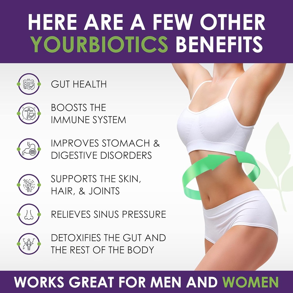 YourBiotics Prebiotics and Probiotics for Men & Women - Digestive Enzymes with Probiotics and Prebiotics Acid Resistant - Women & Mens Probiotics for Gut Health Immune Support & Digestion - 60 Count 6