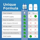 Earth's Pearl Vitamin D3 K2 5000 IU - 3-in-1 K2 D3 Vitamin Supplement with Probiotics for Women & Men, 3-Month Supply, Gut Health Supplements for Women & Men (90 CT) 6