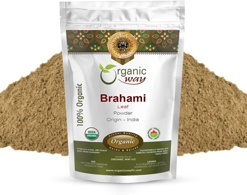 Organic Way Brahmi Leaf Powder (Bacopa Monnieri) - Organic & Kosher Certified | Raw, Vegan, Non GMO & Gluten Free | USDA Certified | Origin - India (1/4 LBS) 2