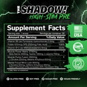 JNX SPORTS The Shadow! 350mg of Caffeine Hard Core Preworkout - Watermelon 30 Servings | Electric Energy, Mental Focus & Superhuman Strength for Men & Women 3