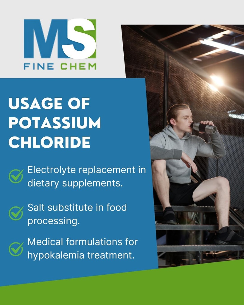 Potassium Chloride Powder - 500 gram - 1.1 lb - Potassium Supplement Powder, Potassium Chloride Salt Substitute, Potassium Salt - Gluten Free, 200mg per Serving 5