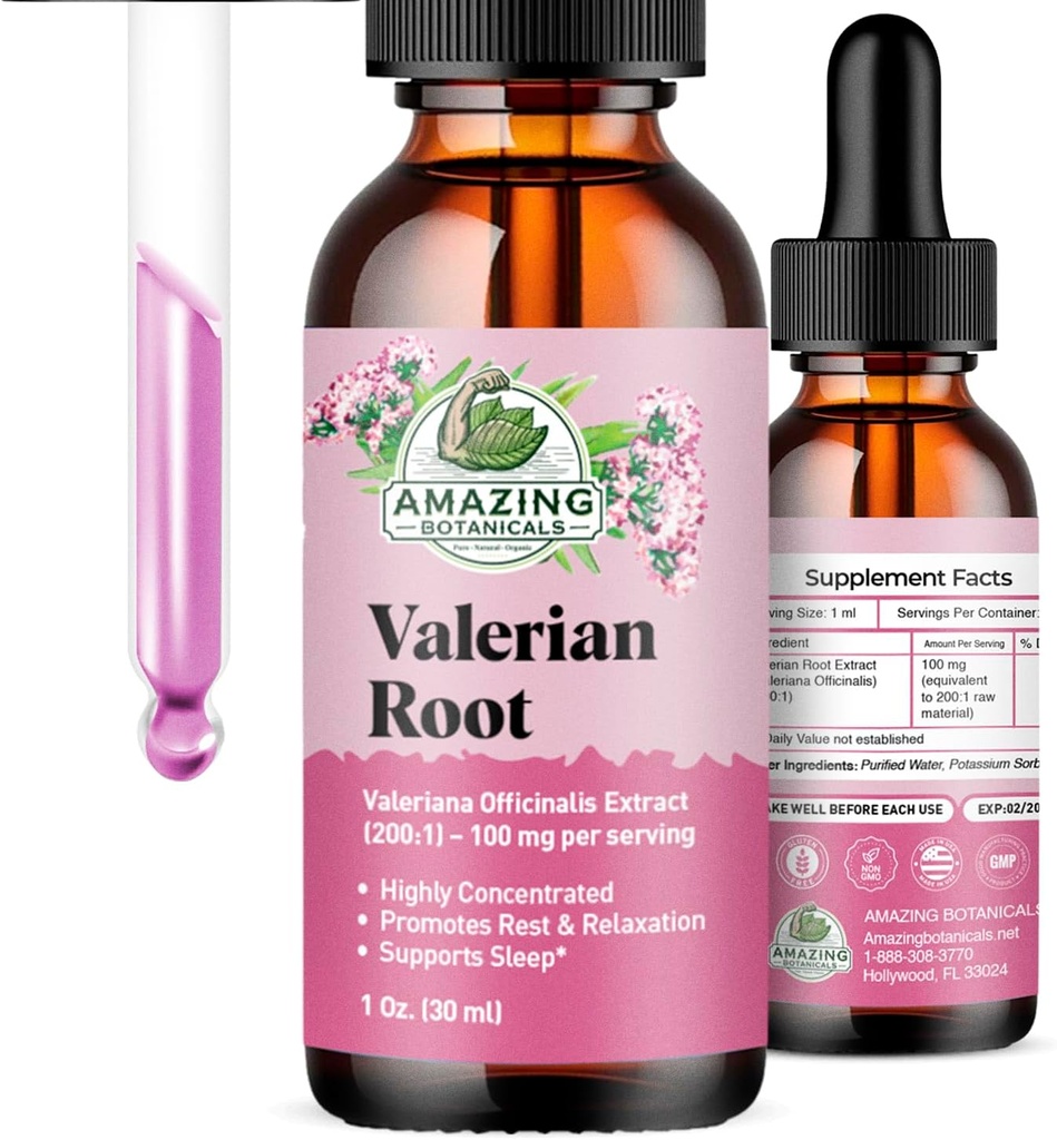 Valerian Root Drops for Sleep - Organic Valerian Root Tincture Extract 3000mg - for Relaxation and Calm - 1 FL OZ, 30 Servings 2