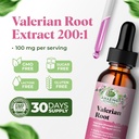 Valerian Root Drops for Sleep - Organic Valerian Root Tincture Extract 3000mg - for Relaxation and Calm - 1 FL OZ, 30 Servings 3