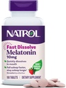 Natrol Melatonin Sleep Maximum Strength fast dissolve Strawberry flavor 10 mg 60 Tablets (Pack of 3) 5