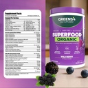 Greens+ Organic Wild Berry Superfood Powder, Antioxidant Polyphenol, Blend for Morning Kick, Energy, Vitality Boost, Nutrition, Vibrant Health, Dietary Supplement, Vegan Soy/Dairy/Gluten Free(8.46oz) 6