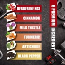 Berberine Supplement with Ceylon Cinnamon, Turmeric, Artichoke, Milk Thistle - Berberine HCl Supplement Pills - 60 Capsules [2-Month Supply] 5