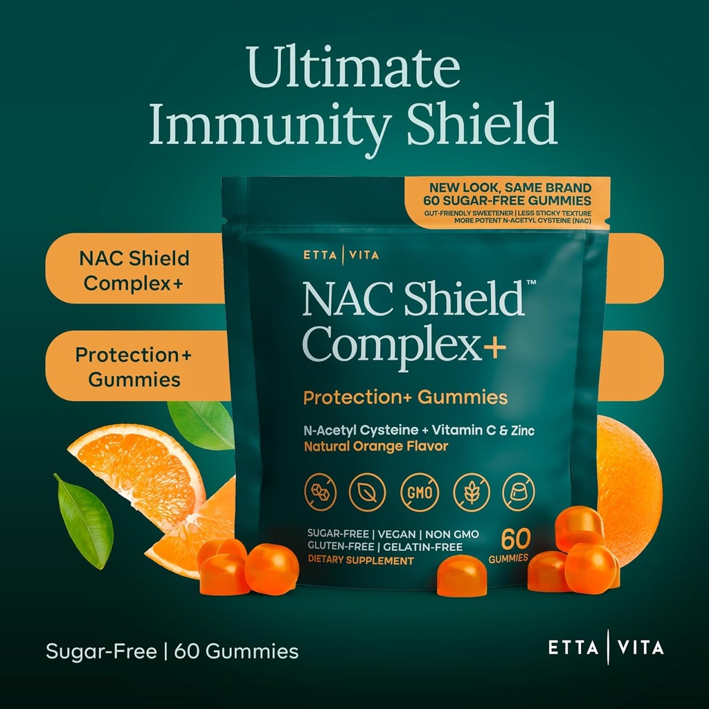 Sugar-Free NAC Gummies (Immune Support Complex) N-Acetyl Cysteine, Vitamin C & Zinc - Supports Respiratory Health, Liver Detox & Cleanse, Kidney Function, NAC Supplement for Kids and Adults - Vegan 3