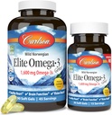 Carlson Elite Omega-3 Gems 1600 mg Omega 3 Fatty Acids Including EPA & DHA - Norwegian, Wild-Caught Sustainably Sourced Fish Oil Supplement, Omega 3 Fish Oil Capsules Lemon - 90+30 Softgels 2