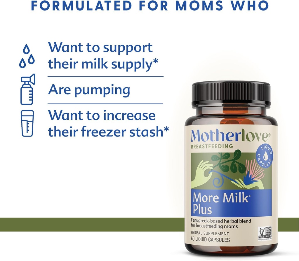 Motherlove More Milk Plus (180 Liquid caps) Fenugreek-Based Lactation Supplement to Support Breast Milk Supply—Non-GMO, Organic Herbs, Vegan, Kosher 3