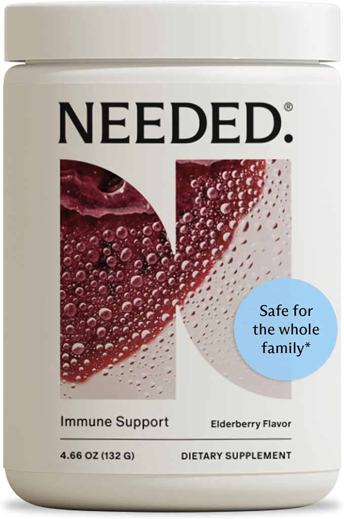 Needed. Immune Support Immunity Powder - for The Whole Family - Pregnancy Safe Immunity Supplement - Zinc with Elderberry - Easy-to-Take 2